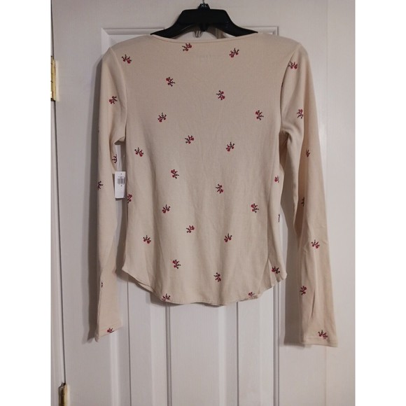 NWT Women's Old Navy Fitted Long Sleeve Rib Knit Tee Size 2X (20-22) Dits Floral - Picture 9 of 10